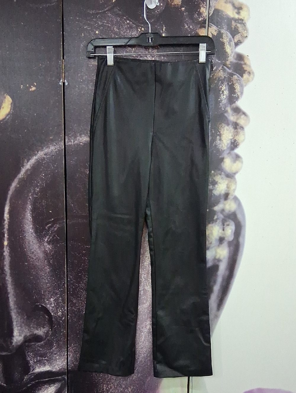 Zara Black Faux  Leather Pants Size Small.